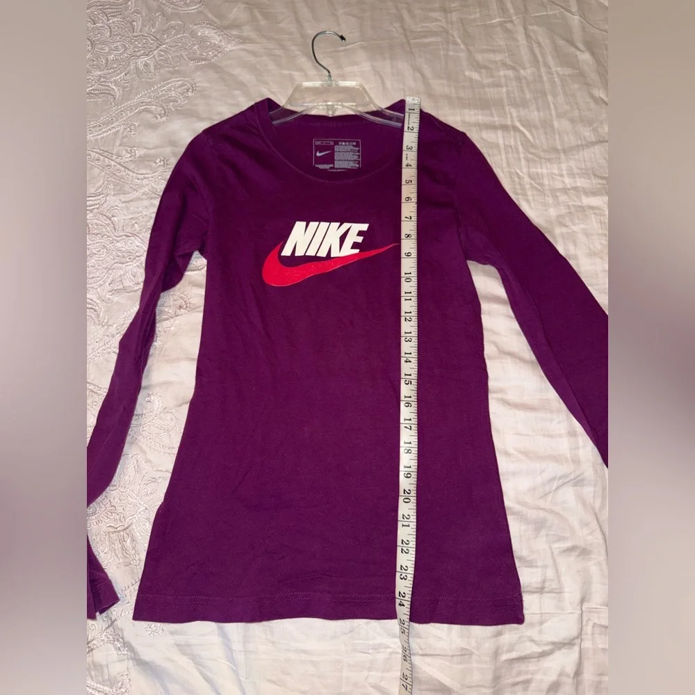 Nike Purple Long Sleeve Logo Shirt Size S